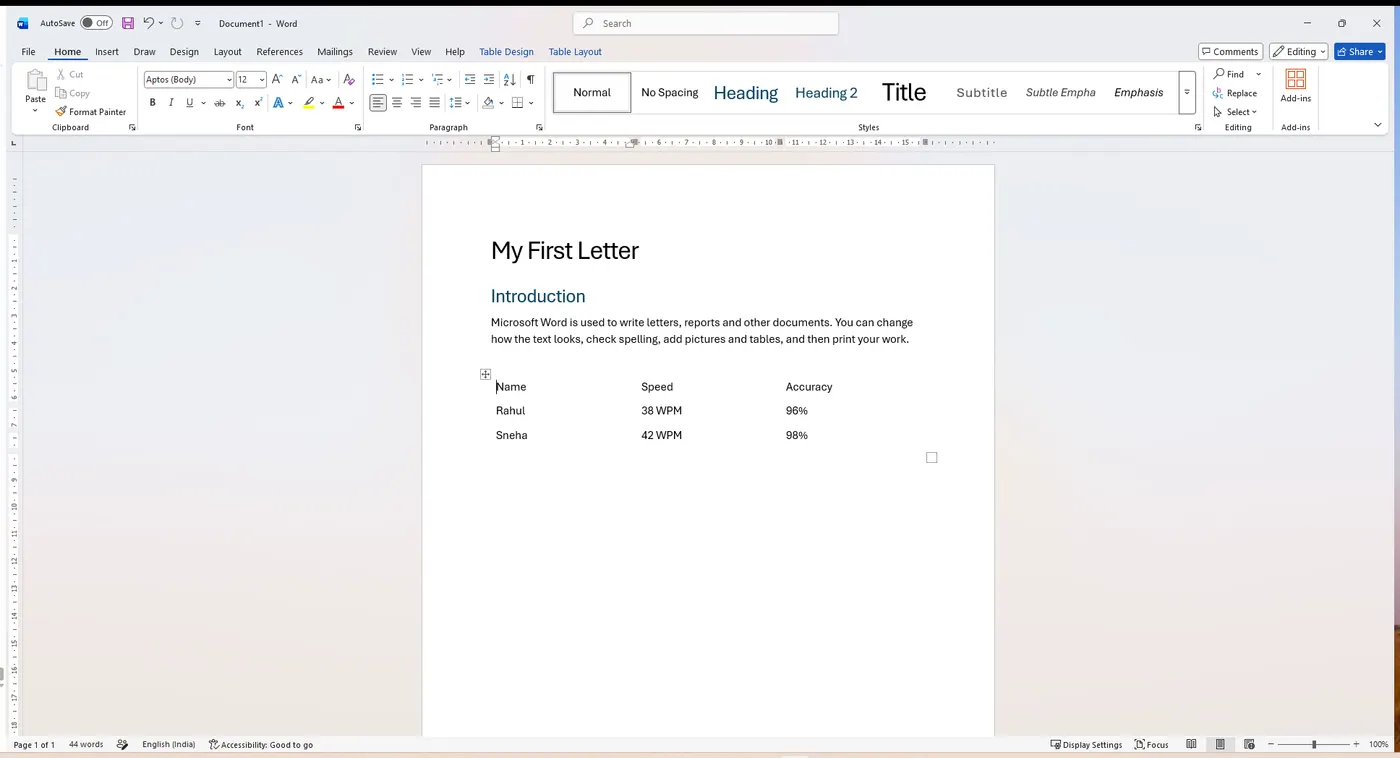 The Microsoft Word window with its parts labelled